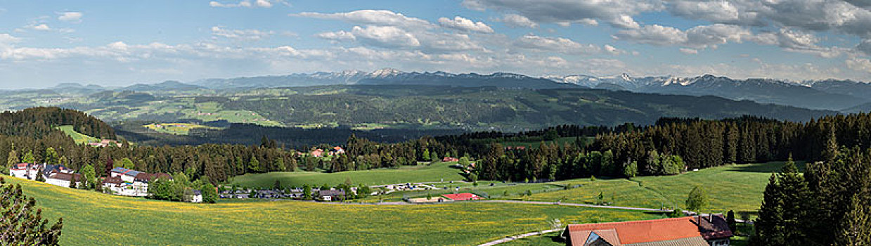 巴伐利亚,德国,风景,天桥,北方,边缘,阿尔卑斯山