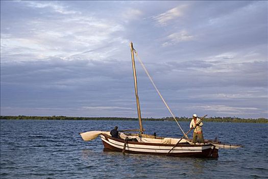 传统,独桅三角帆船,道路,艾博岛,群岛,莫桑比克