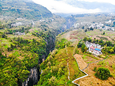 航拍湖北恩施大峡谷云龙地缝景区