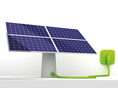 太阳能电池,绿色,插座,电源,插头