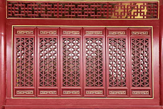 中式门窗,拍摄于山东省滨州市杜受田故居