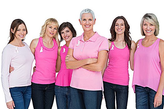 热情,女人,姿势,粉色,上衣,乳腺癌