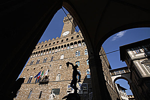 意大利,托斯卡纳,佛罗伦萨,韦奇奥宫,市政广场,雕塑