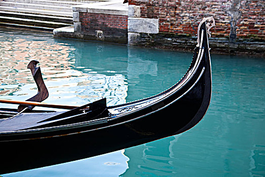 正面,小船,运河,青绿色,水,威尼斯,意大利