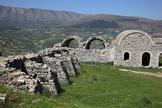 局部,要塞,培拉特,城堡,阿尔巴尼亚,欧洲