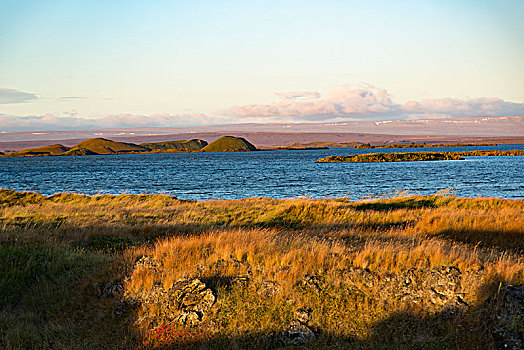 冰岛,米湖,湖,落日,深海,秋天