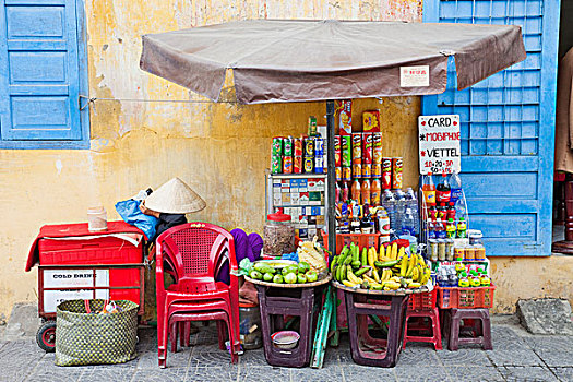 水果,市场货摊,会安,广南省,越南