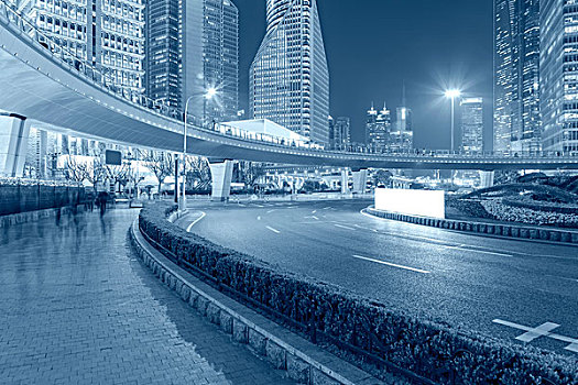 上海,建筑,风景,城市道路,夜景