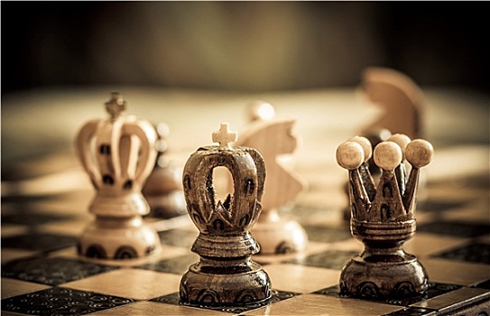 下棋,关注,黑色,国王,正面