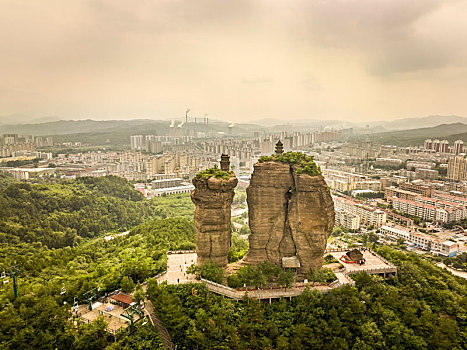 河北省承德市双塔山景区航拍图片