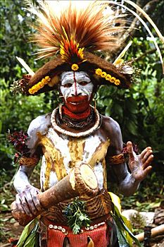 巴布亚新几内亚,头像,男青年,脸,化妆品,毛发
